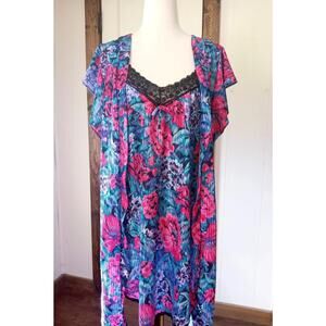 Vintage Floral Lingerie Set, Nightie and Robe, Chemise, Nightgown, Med/Larg